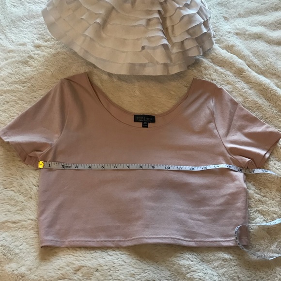Topshop NWOT Crop Top Short Sleeve Blush Size 12 - Picture 4 of 7